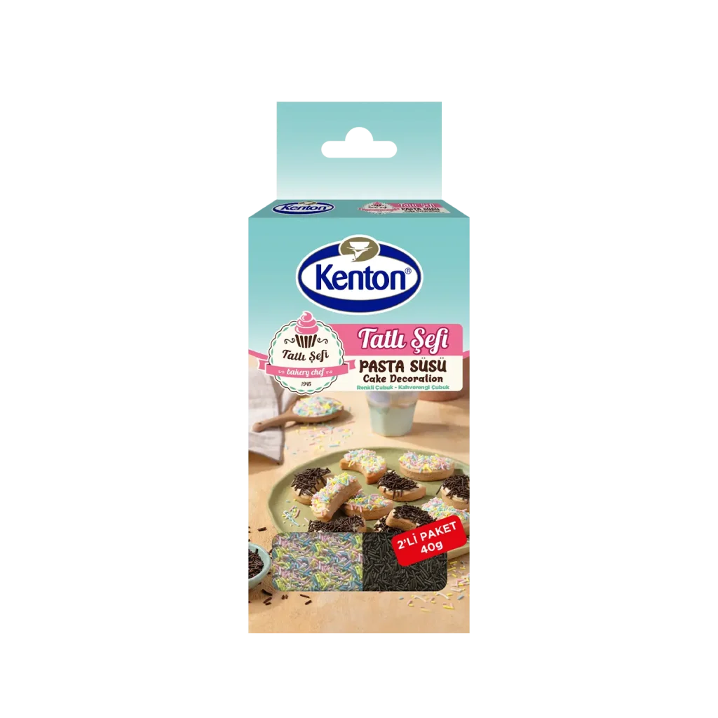 Kenton Tatlı Şefi Dekor Pasta Süsü Çubuk Şekilli Renkli & Kahverengi 2’Li 40 g
